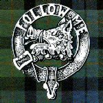 Campbell of Breadalbane Boar's Head crest on a tartan background.